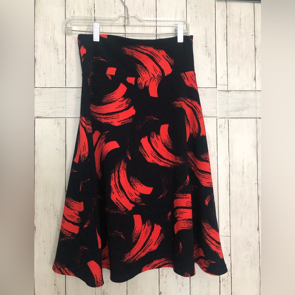 LuLaRoe Azure Skirt Navy + Coral
